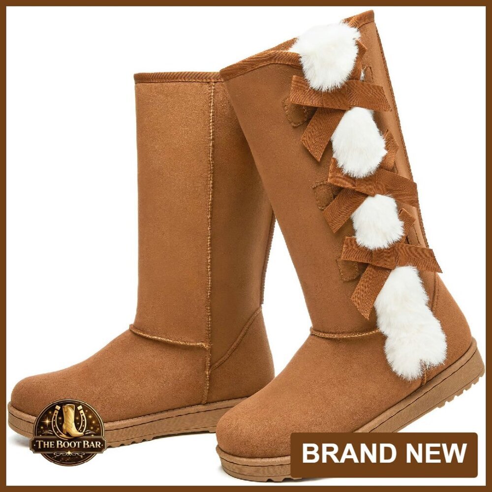 Women's Winter Snow Boots Mid Calf Fuzzy Lined Comfortable Non-Slip